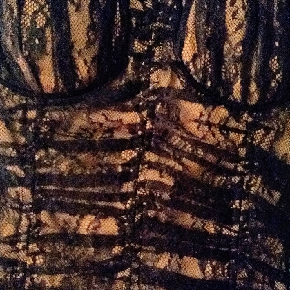 Black Lace Strapless Dress - Picture 4 of 8